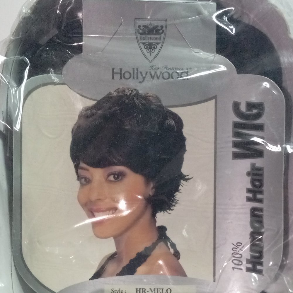 NEW 100% human hair wig short blk
